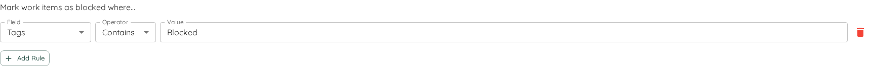 Blocked Items rule editor