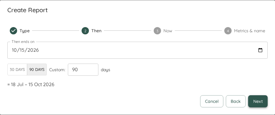 Create Report wizard